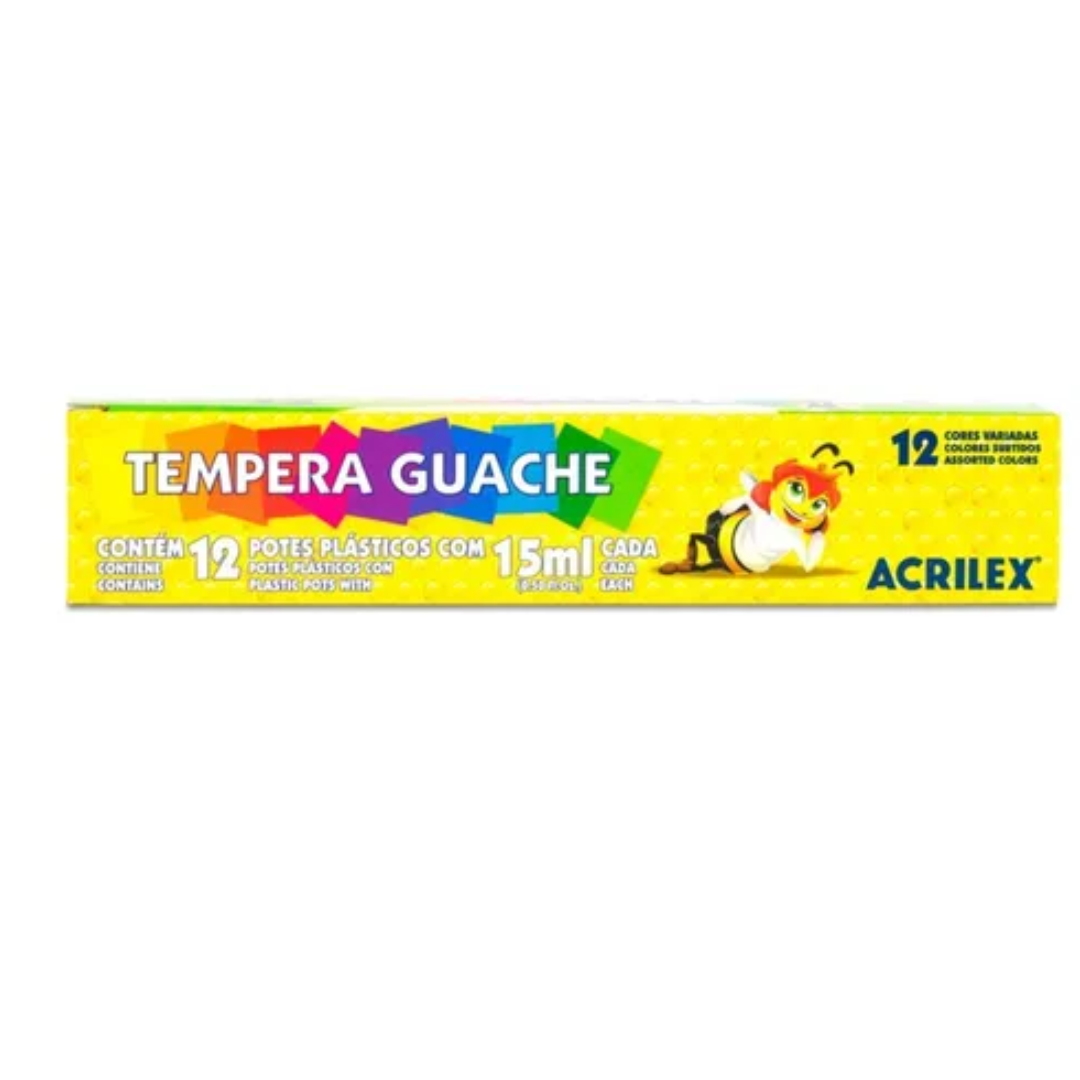 Tinta Guache 15ml 12 Cores Sort Acrilex 2012 CX1/6 - Imagem 4
