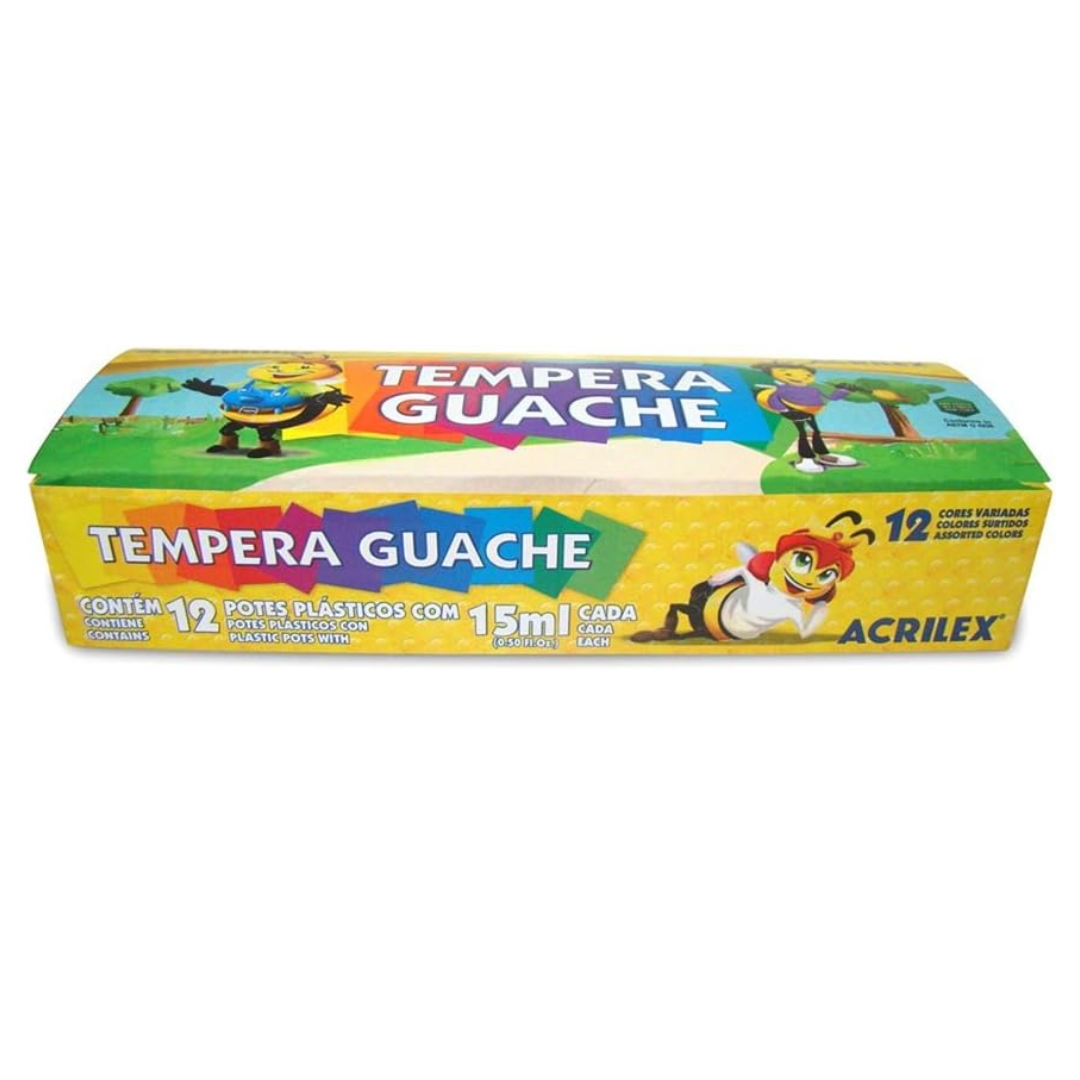 Tinta Guache 15ml 12 Cores Sort Acrilex 2012 CX1/6 - Imagem 5