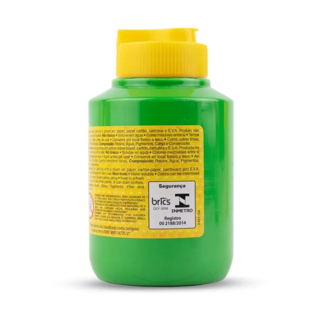 Tinta Guache 250ml Verde Folha Acrilex R-510 - Imagem 2