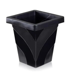 Vaso Flor Quad Pequeno Preto Injeplastec R-358