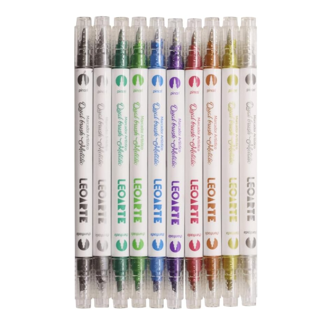 Marcador Artist Brush Dual Metalic Leoarte R-96142 - Imagem 4