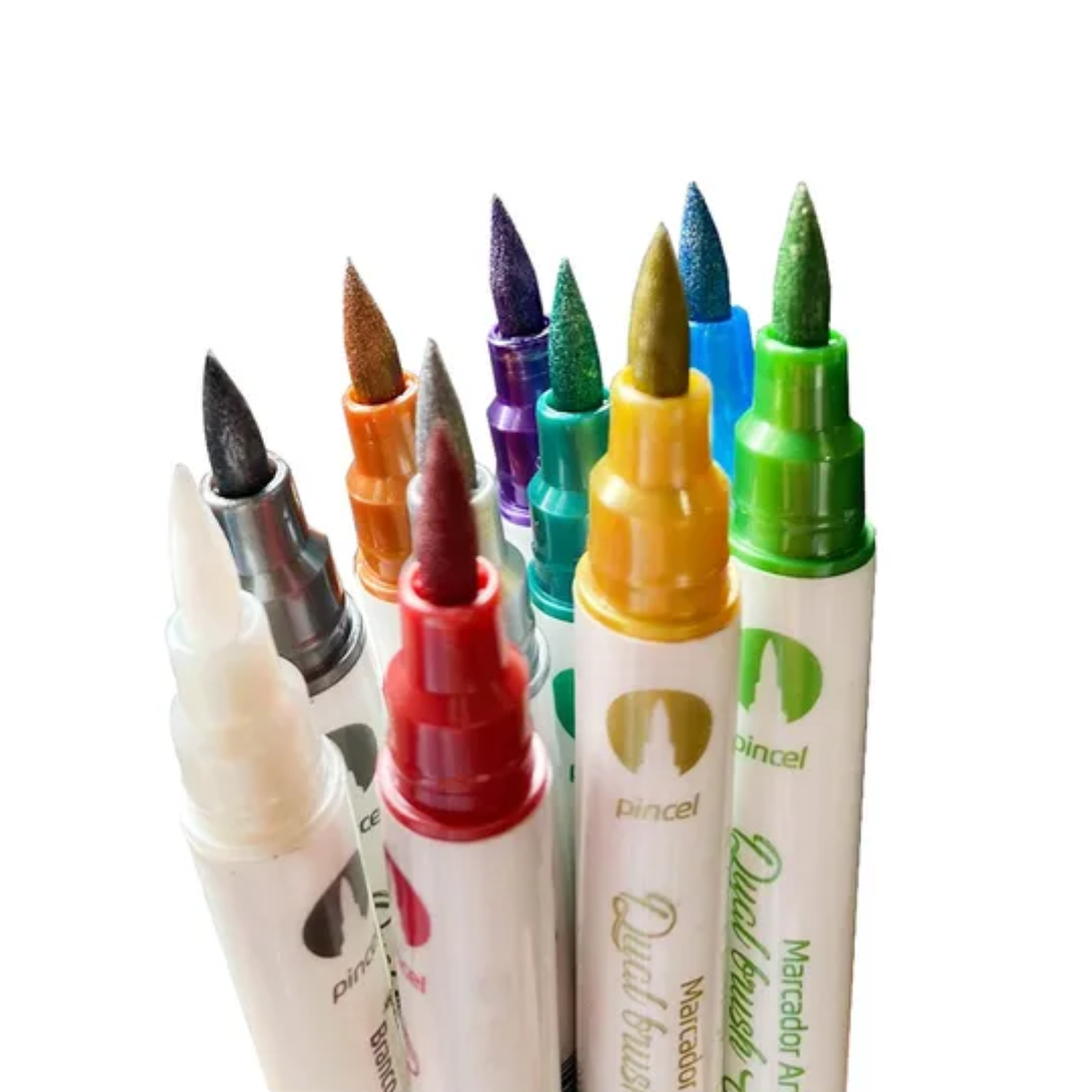 Marcador Artist Brush Dual Metalic Leoarte R-96142 - Imagem 2
