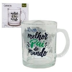 Caneca vidro Dia dos Pais 320ml Wincy FBC02013