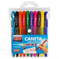 Caneta Esf 1.0 Glossy Colors C/10 Sort Kaz KZ98167